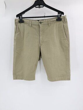 Beams Short Shorts Mens Large Japanese Fabric Flat Front Cotton Blend Drawstring